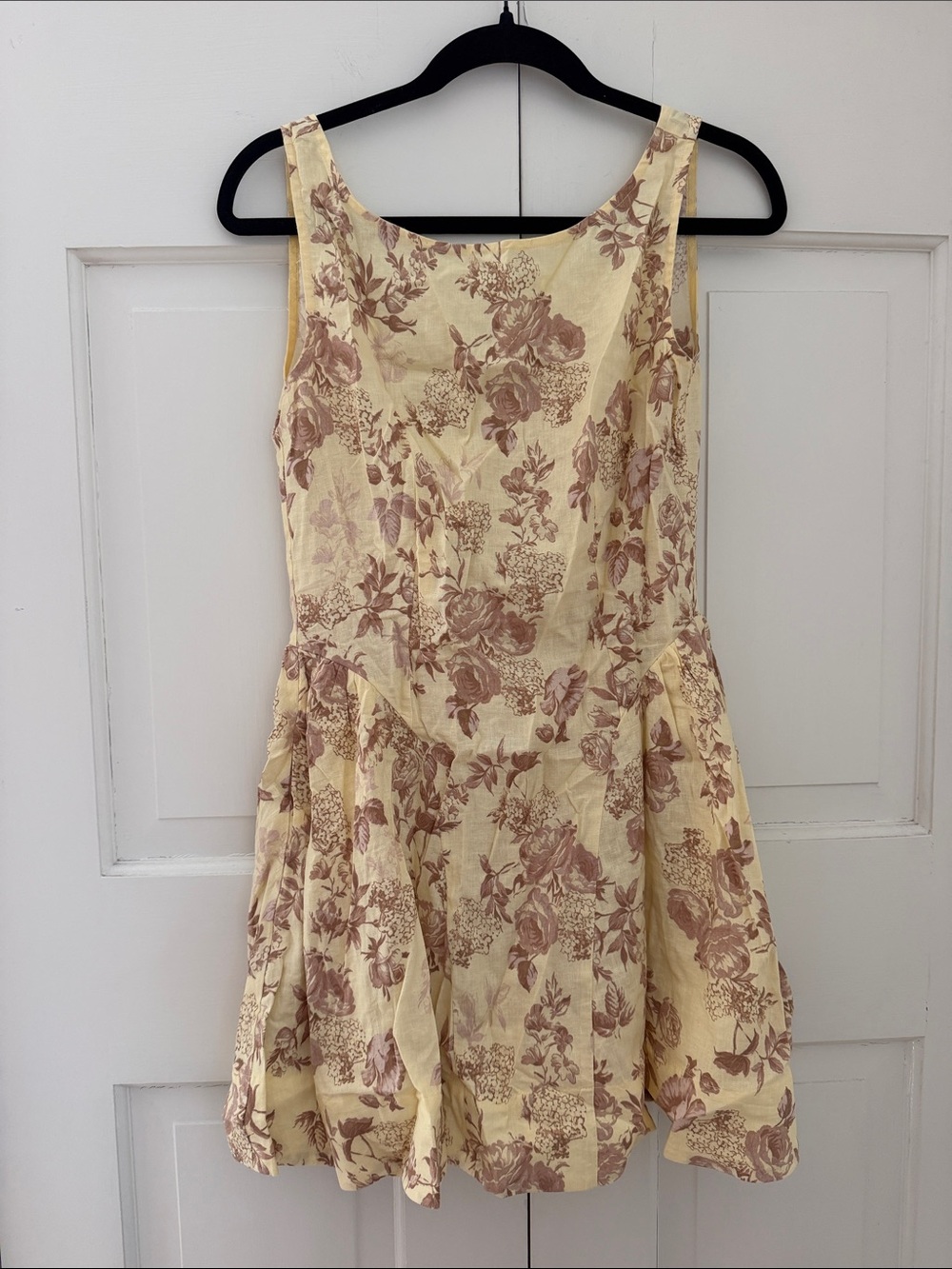 Olivaceous Cream Mini Dress with Brown Floral Print